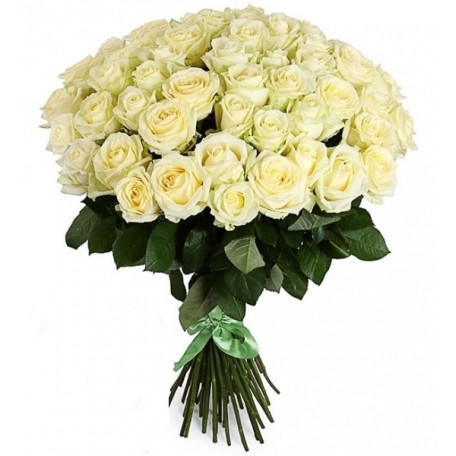 Big bouquet of white roses