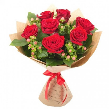 Blush Standard Red Roses Bouquet